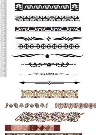 矢量欧式边框装饰横条图片