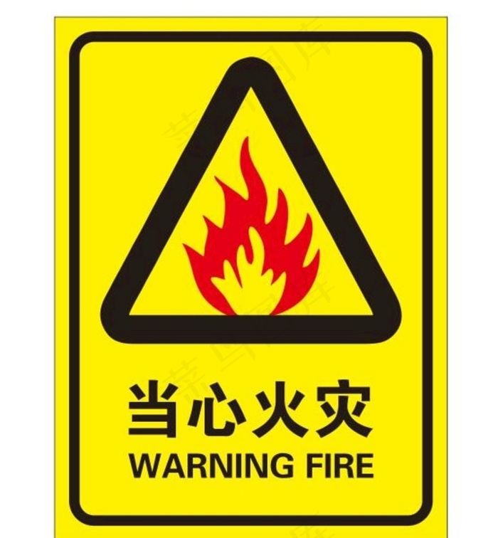 矢量当心火灾图片cdr矢量模版下载