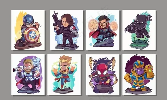 复仇者联盟人物插画图片