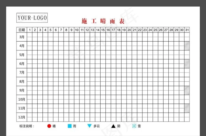 施工晴雨表图片cdr矢量模版下载