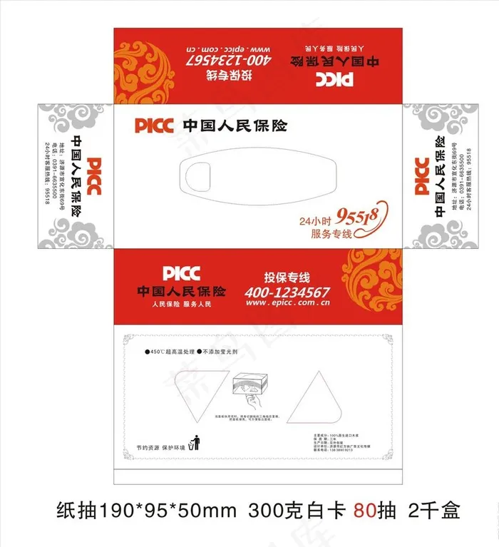中国人民保险纸抽盒图片cdr矢量模版下载