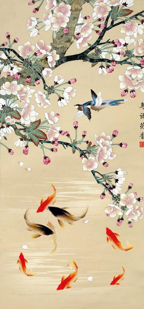 花鸟玄关装饰画图片