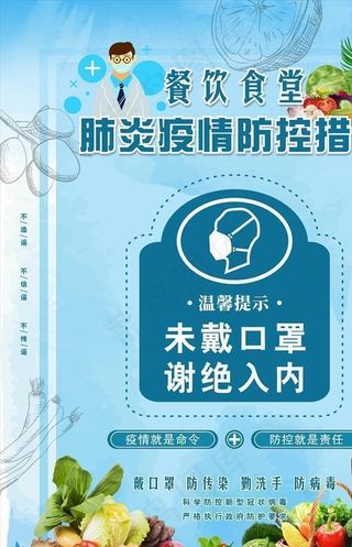 食堂疫情防护海报图片
