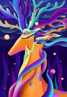 糖果渐融风鹿海报图片