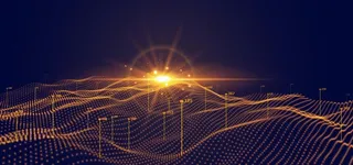 科技粒子动感线条网格背景图片