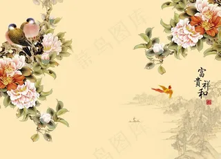 花鸟背景墙图片