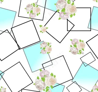 卡通格子花图片