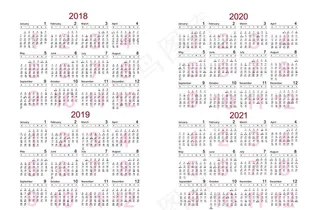 2018-2021年台历图片