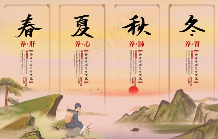 四季养生图片