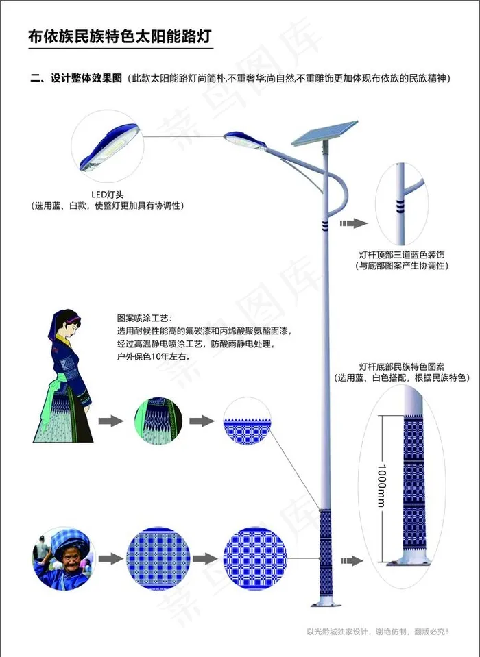 布依族民族特色太阳能路灯图片