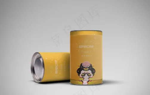 咖啡茶罐样机图片