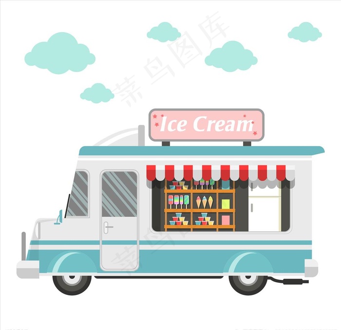 流动冰淇淋车图片