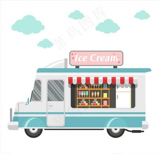 流动冰淇淋车图片