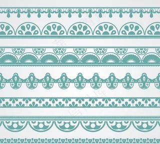 绿色花纹边条图片