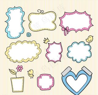 不规则外框儿童相册画框模板图片