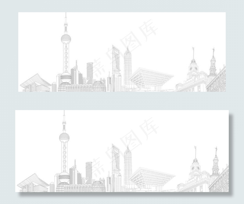 上海线条图图片