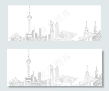 上海线条图图片