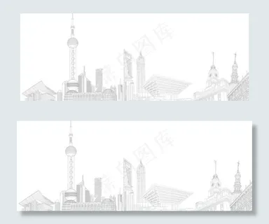 上海线条图图片