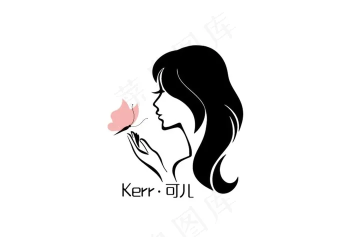 美女头像logo图片psd模版下载