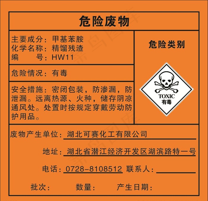 危险废物图片cdr矢量模版下载