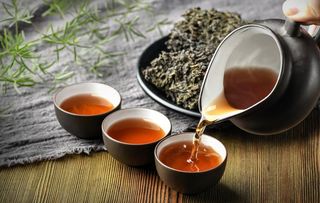 茶壶茶具泡茶意境背景素材图片