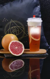 红柚乌龙茶奶盖 饮品图片