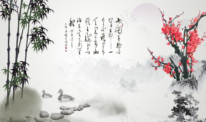 山水画图片(9068X5667(DPI:72))psd模版下载