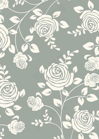 复古玫瑰花纹背景矢量图元素背景图片