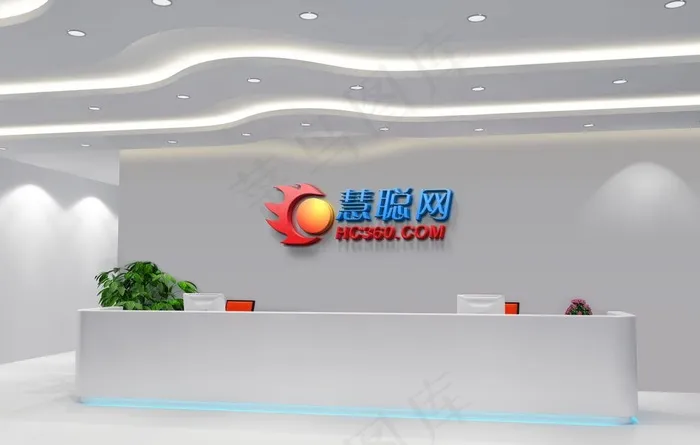 企业室内背景墙样机模板图片(3000X2000(DPI:300))psd模版下载