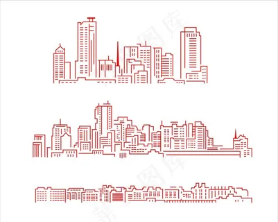 城市建筑轮廓矢量图图片