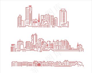 城市建筑轮廓矢量图图片