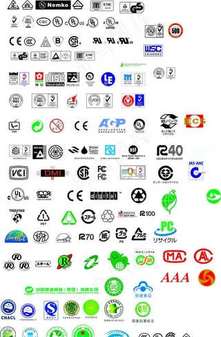 认证标志矢量图图片