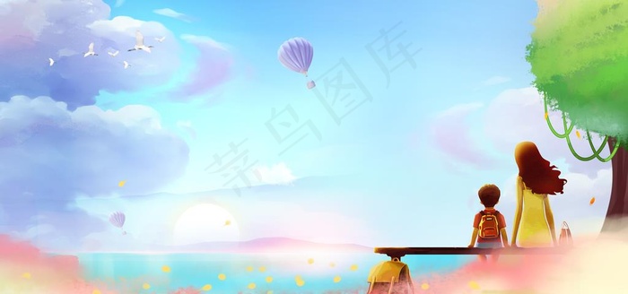 卡通背景图片(7559X3779(DPI:160))psd模版下载