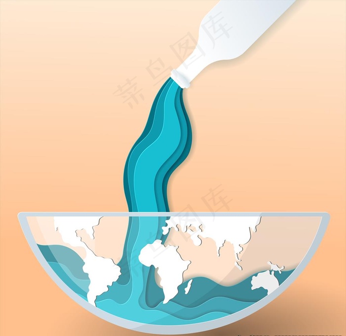 倒水图片ai矢量模版下载