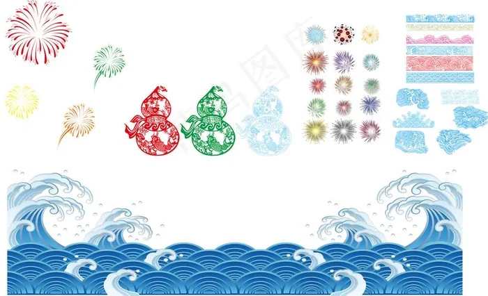 矢量葫芦 海浪图片ai矢量模版下载