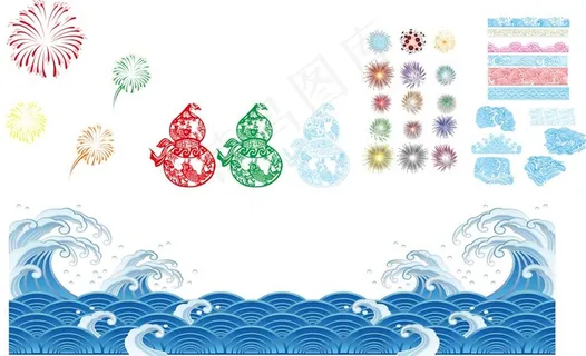 矢量葫芦 海浪图片