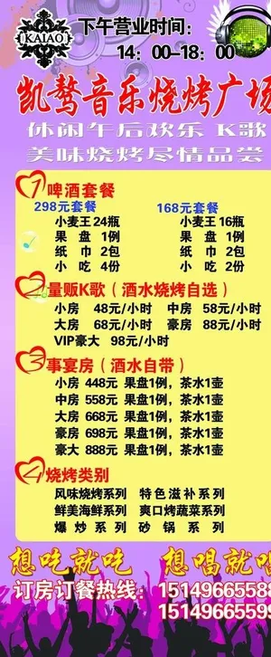凯骜音乐烧烤广场展架图片