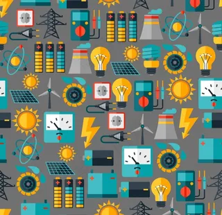 创意电力元素无缝背景矢量素材图片