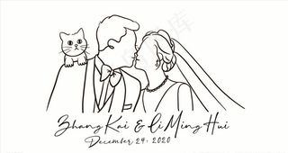 男女亲吻额头肩头站猫猫图片