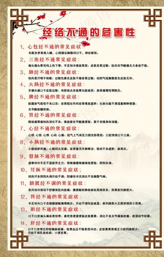 经络不通的危害性图片