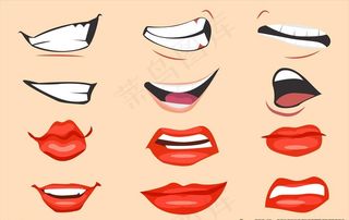 嘴型插画图片