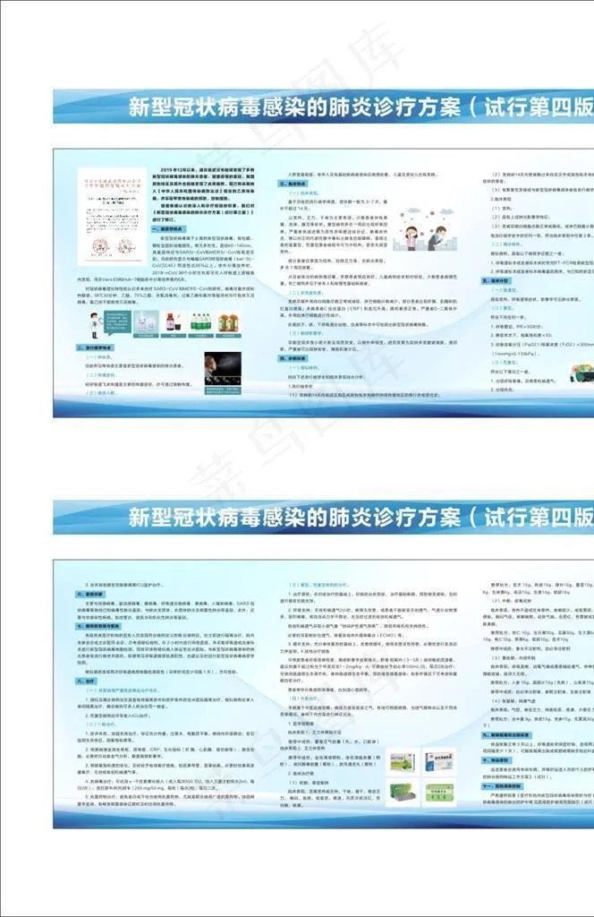新型冠状病毒感染的肺炎诊疗方案图片(210X297)cdr矢量模版下载