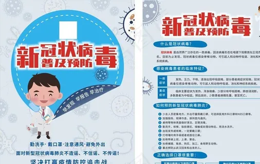 新冠状病毒普及预防彩页图片