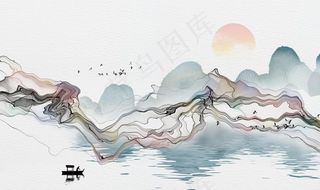 中国风新中式山水画图片