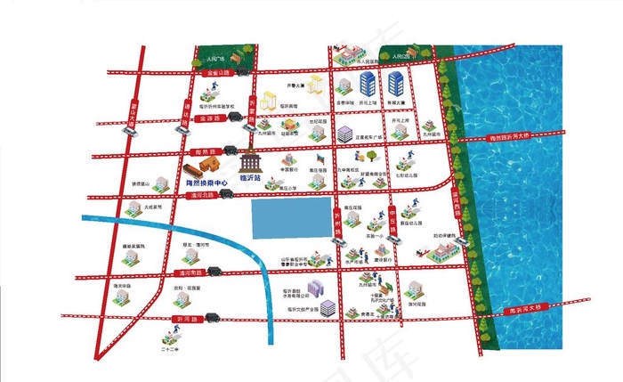 区位图 地产图片ai矢量模版下载