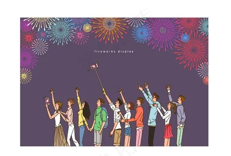 毕业季学生人群插画图片