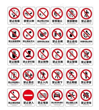 禁止标识大全图片