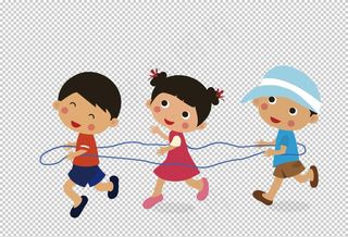 手绘玩游戏的孩子免抠元素图片