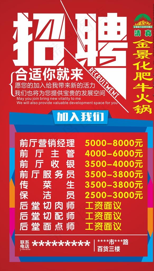 餐饮招聘图片cdr矢量模版下载
