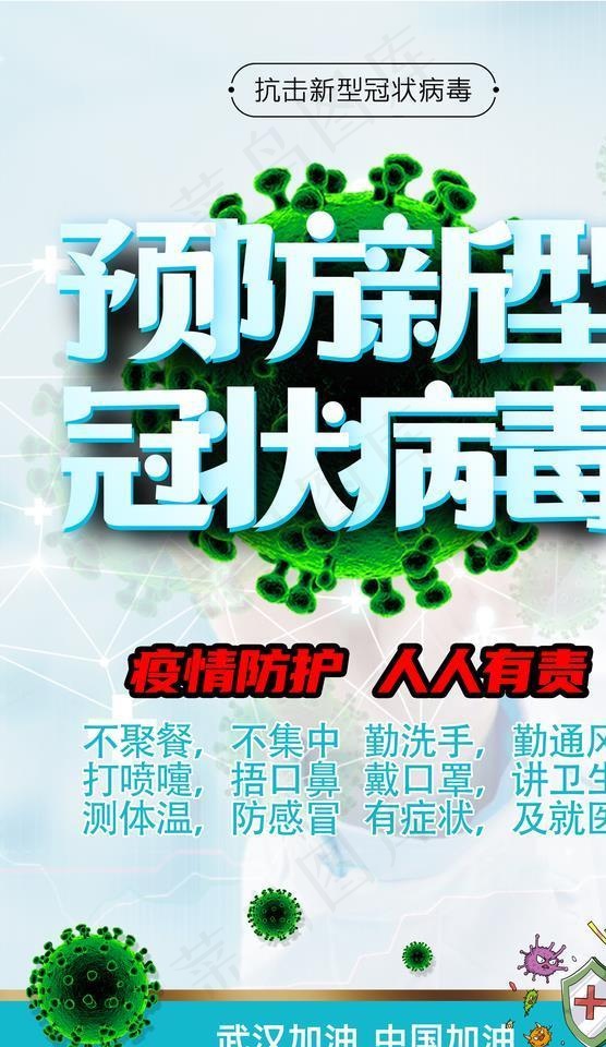 新型冠状病毒图片(3500X5500(DPI:300))psd模版下载